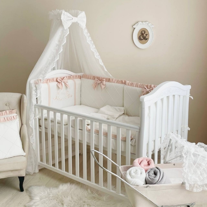 Lenjerie Patut Bebe Copii 6 piese Baby King ivory (12)